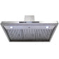 XtremeAir Pro-X Series 36" Non-Magnetic Stainless Steel Wall Mount Range Hood Step Front Body With Grease Drain Tunnel