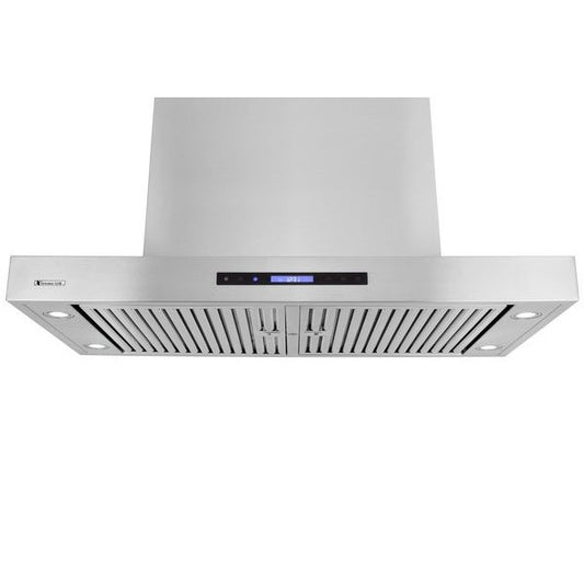 XtremeAir Pro-X Series 48" Non-Magnetic Stainless Steel Island Mount Range Hood T-Shape Body With Grease Drain Tunnel