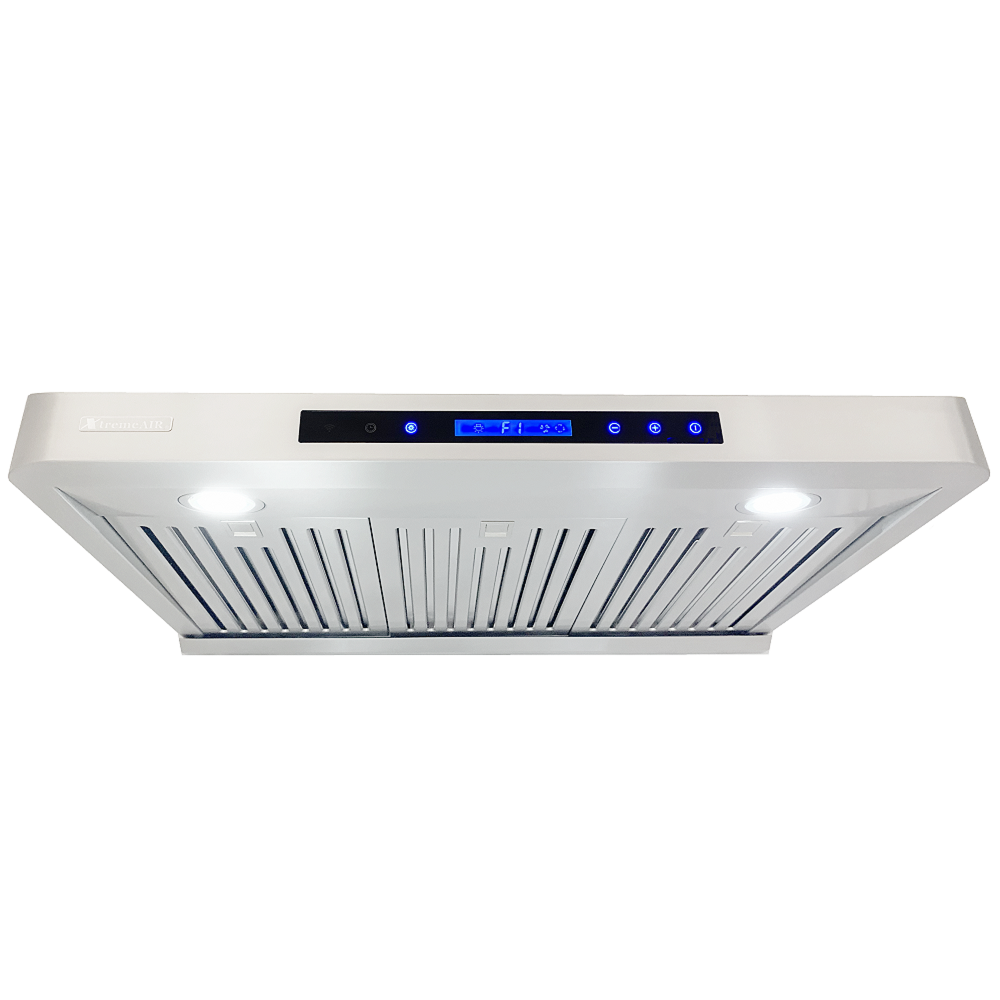 XtremeAir Pro-X Series Slim 30" Non-Magnetic Stainless Steel Under Cabinet Range Hood Radius Corner With Grease Drain Tunnel