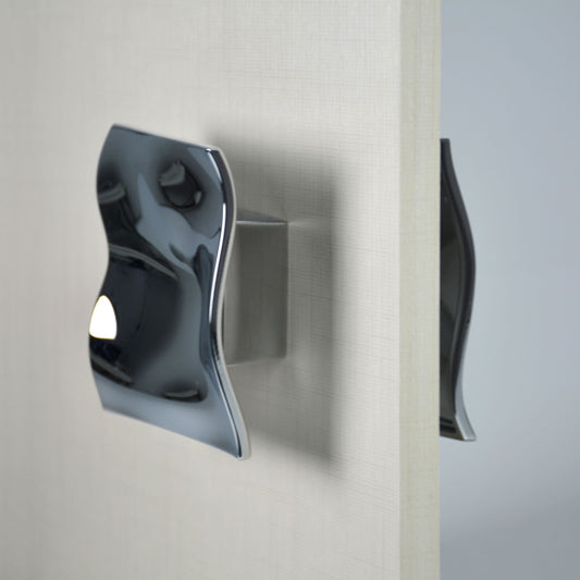 ZEN Design Acqua Di Zen 4" Polished Chrome Set of 2 Back to Back Door Knob