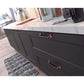 ZEN Design Manico Di Coltello 7" Brushed Nickel Center Cabinet Wood Handle