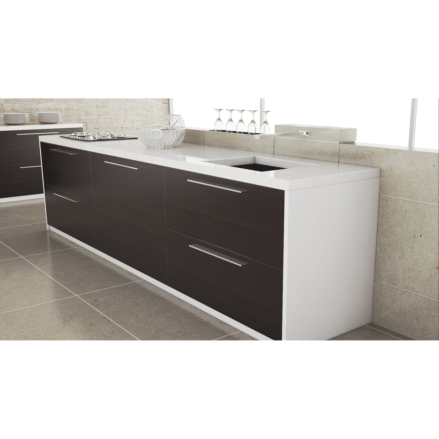 ZEN Design Phenix 13" Brushed White Center Cabinet Handle