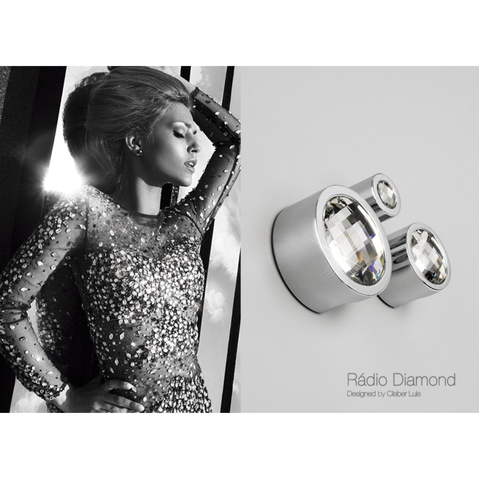 ZEN Design Radio 0.63" Diameter Chrome Diamond Cabinet Knob