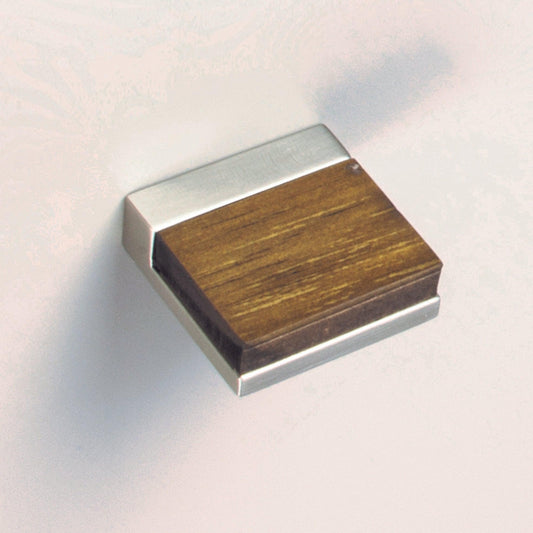 ZEN Design Scandinavia 1" Brushed Nickel Center Cabinet Wood Knob