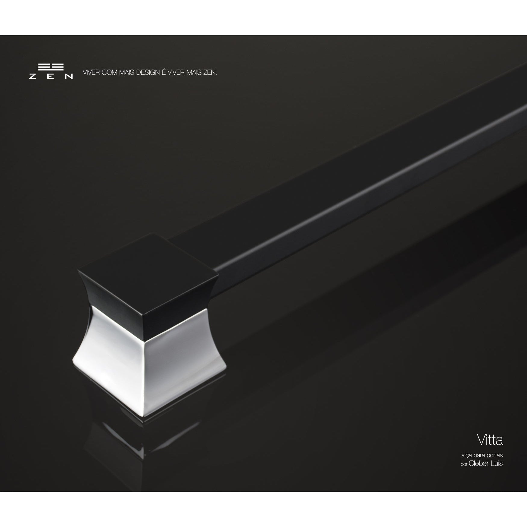 ZEN Design Vitta 33" x 2" Diamond Chrome Single Door Pull