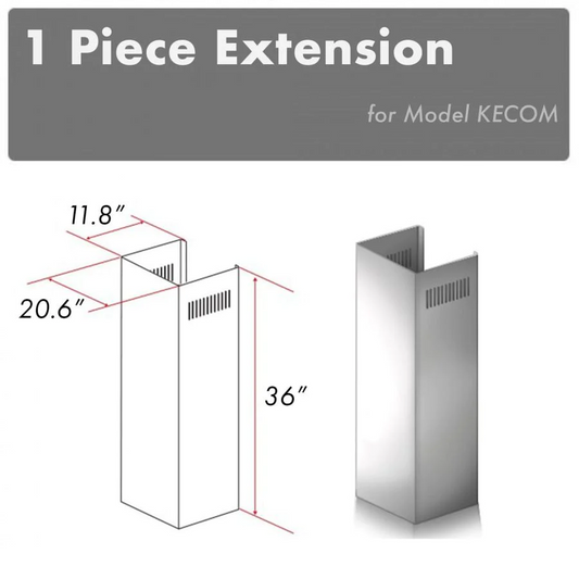 ZLINE 1-36" Chimney Extension for 9 ft. to 10 ft. Ceilings (1PCEXT-KECOM)
