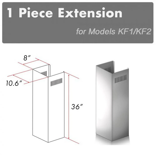 ZLINE 1-36" Chimney Extension for 9 ft. to 10 ft. Ceilings (1PCEXT-KF1)