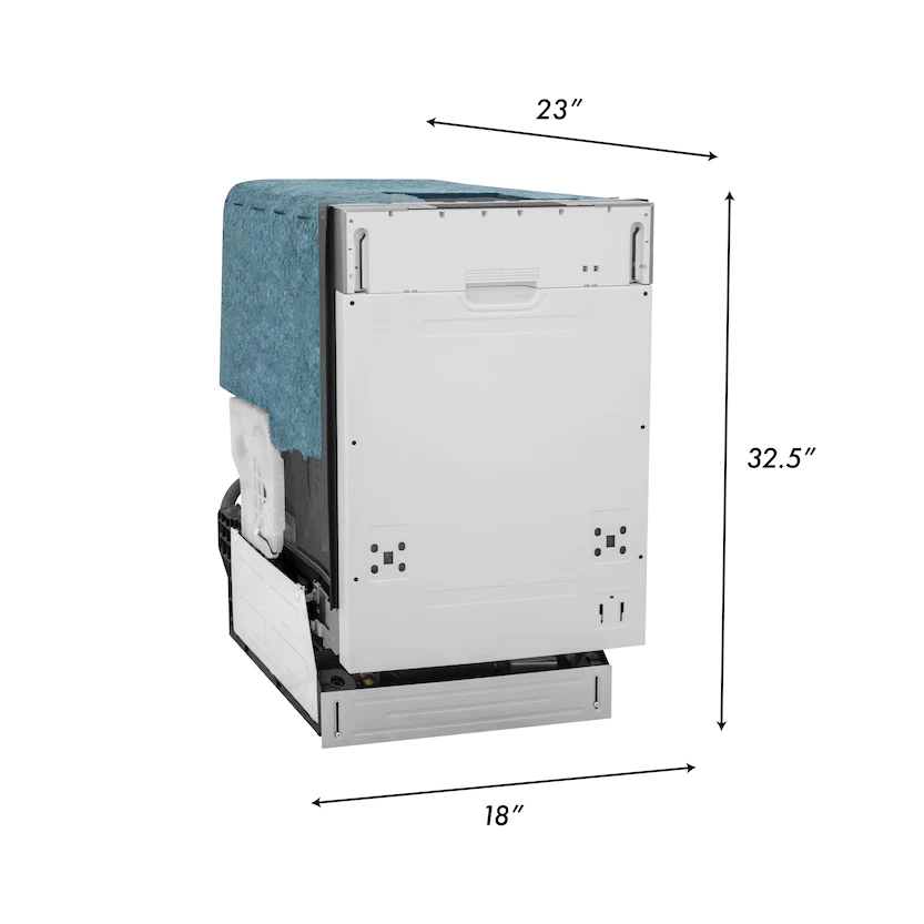 ZLINE 18" Custom Panel Ready Top Control Dishwasher With Stainless Steel Tub