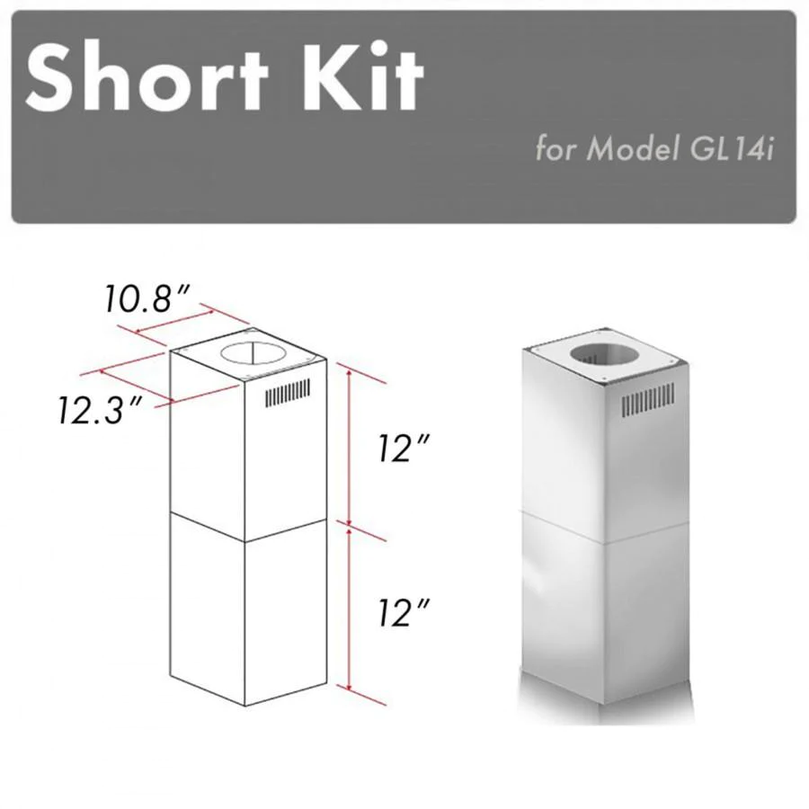 ZLINE 2-12" Short Chimney Pieces for 7 ft. to 8 ft. Ceilings (SK-GL14i)