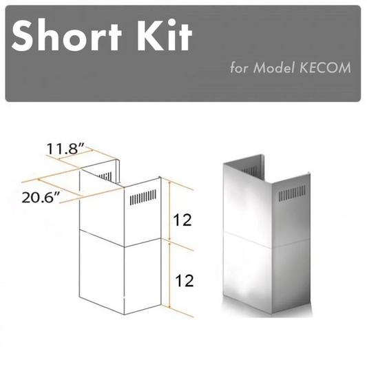 ZLINE 2-12" Short Chimney Pieces for 7 ft. to 8 ft. Ceilings (SK-KECOM)