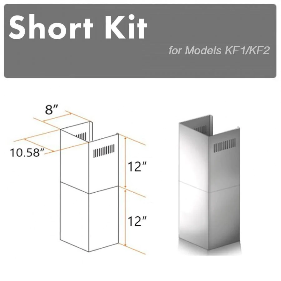 ZLINE 2-12" Short Chimney Pieces for 7 ft. to 8 ft. Ceilings (SK-KF1)