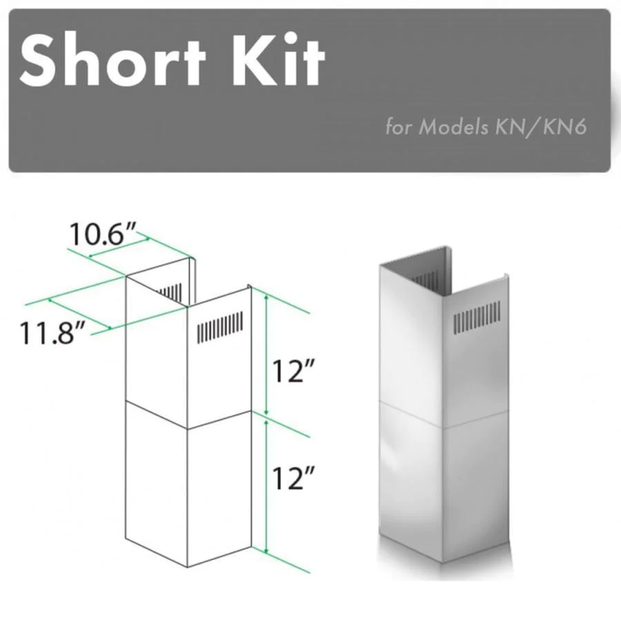 ZLINE 2-12" Short Chimney Pieces for 7 ft. to 8 ft. Ceilings (SK-KN)