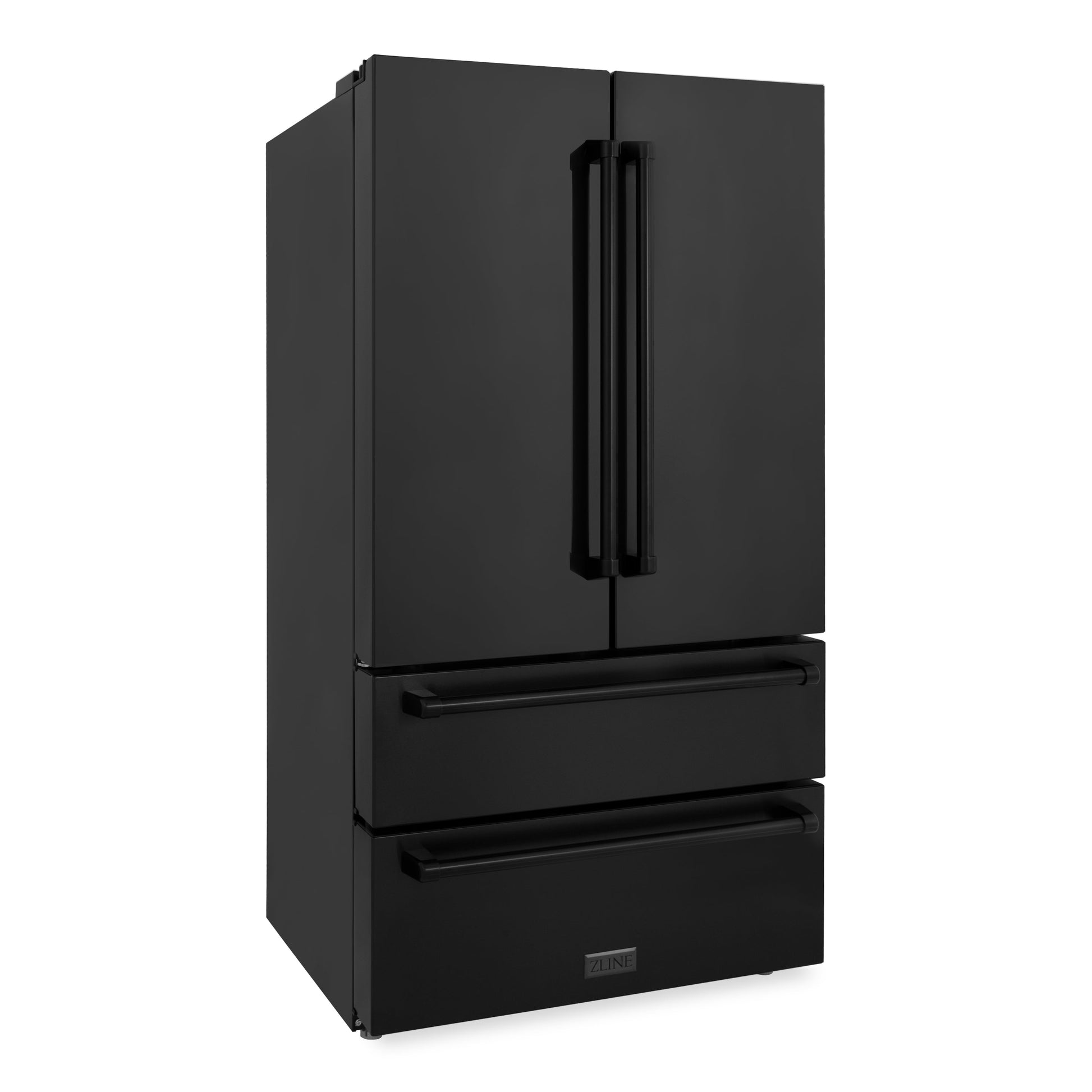 ZLINE 22.5 cu. ft 36" Black Stainless Steel Freestanding Fingerprint Resistant French Door Refrigerator With Ice Maker
