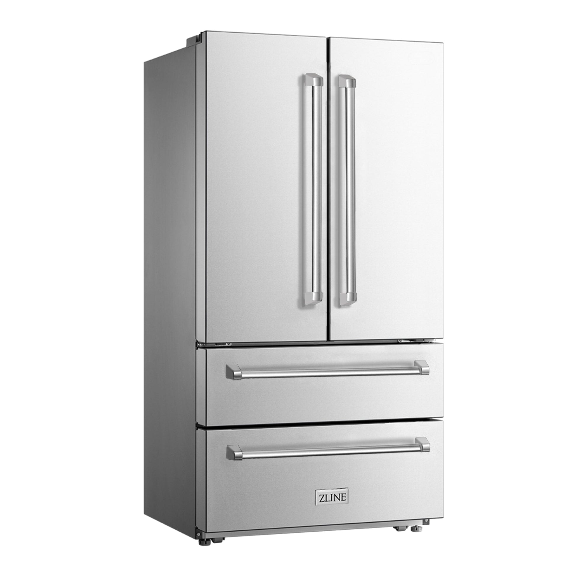 ZLINE 22.5 cu. ft 36" Stainless Steel Freestanding Fingerprint Resistant French Door Refrigerator With Ice Maker
