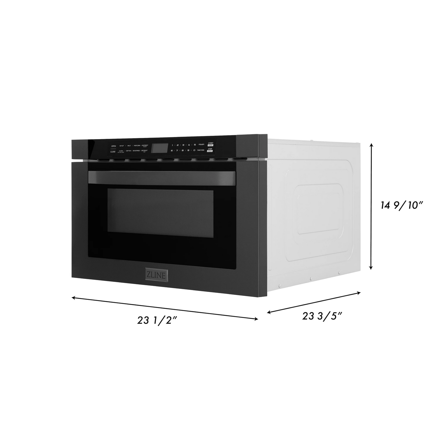 ZLINE 24" 1.2 cu. ft. Black Stainless Steel Built-In Microwave Drawer