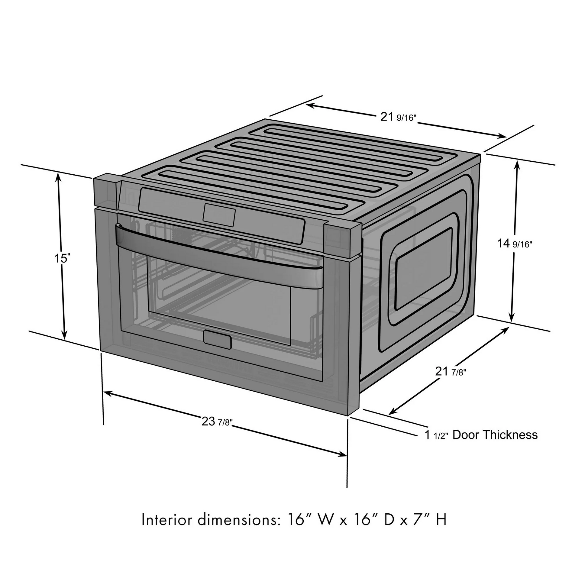 ZLINE 24" 1.2 cu. ft. Black Stainless Steel Built-In Microwave Drawer