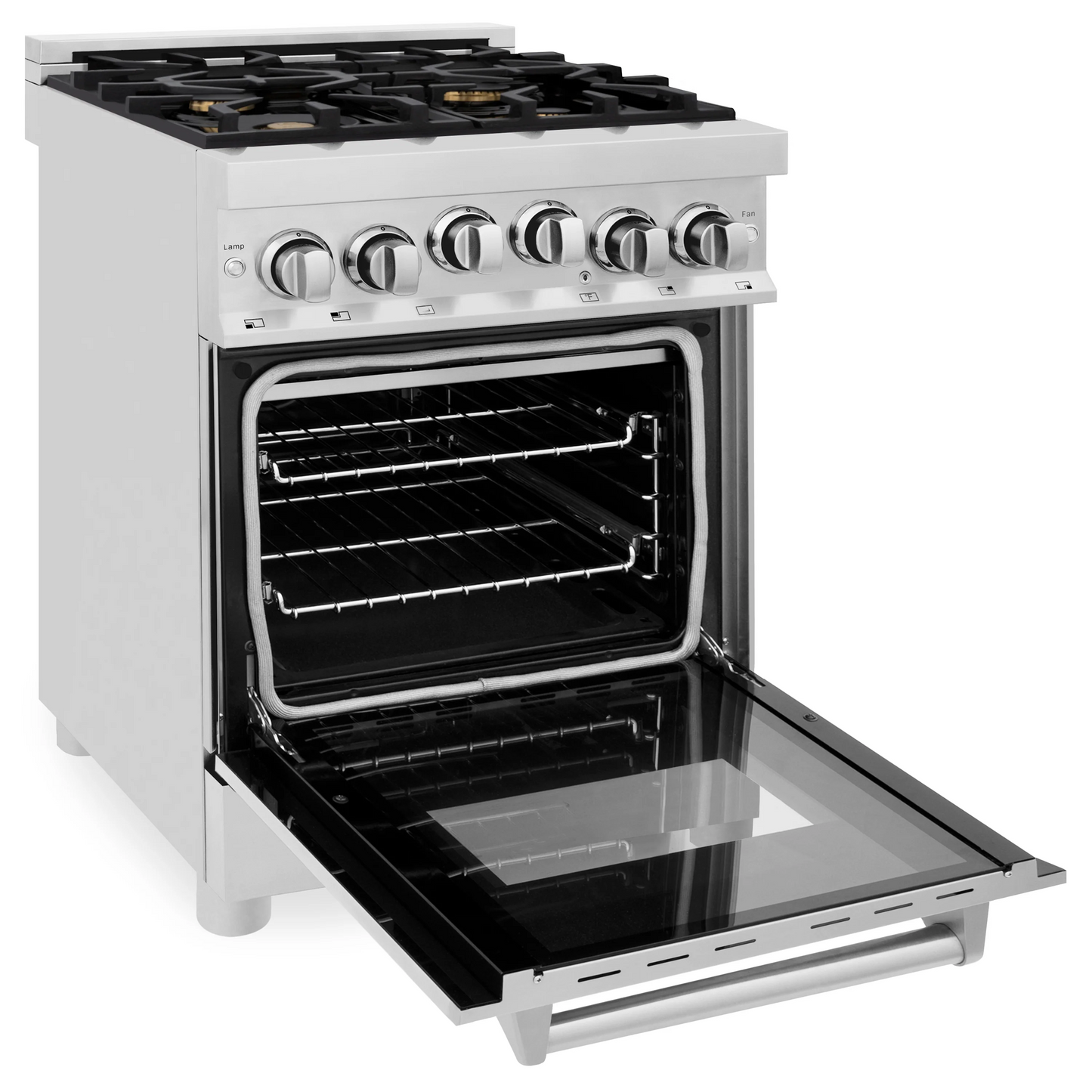 ZLINE 24" 2.8 cu. ft. Range With Gas Stove and Gas Oven in Stainless Steel With Brass Burners