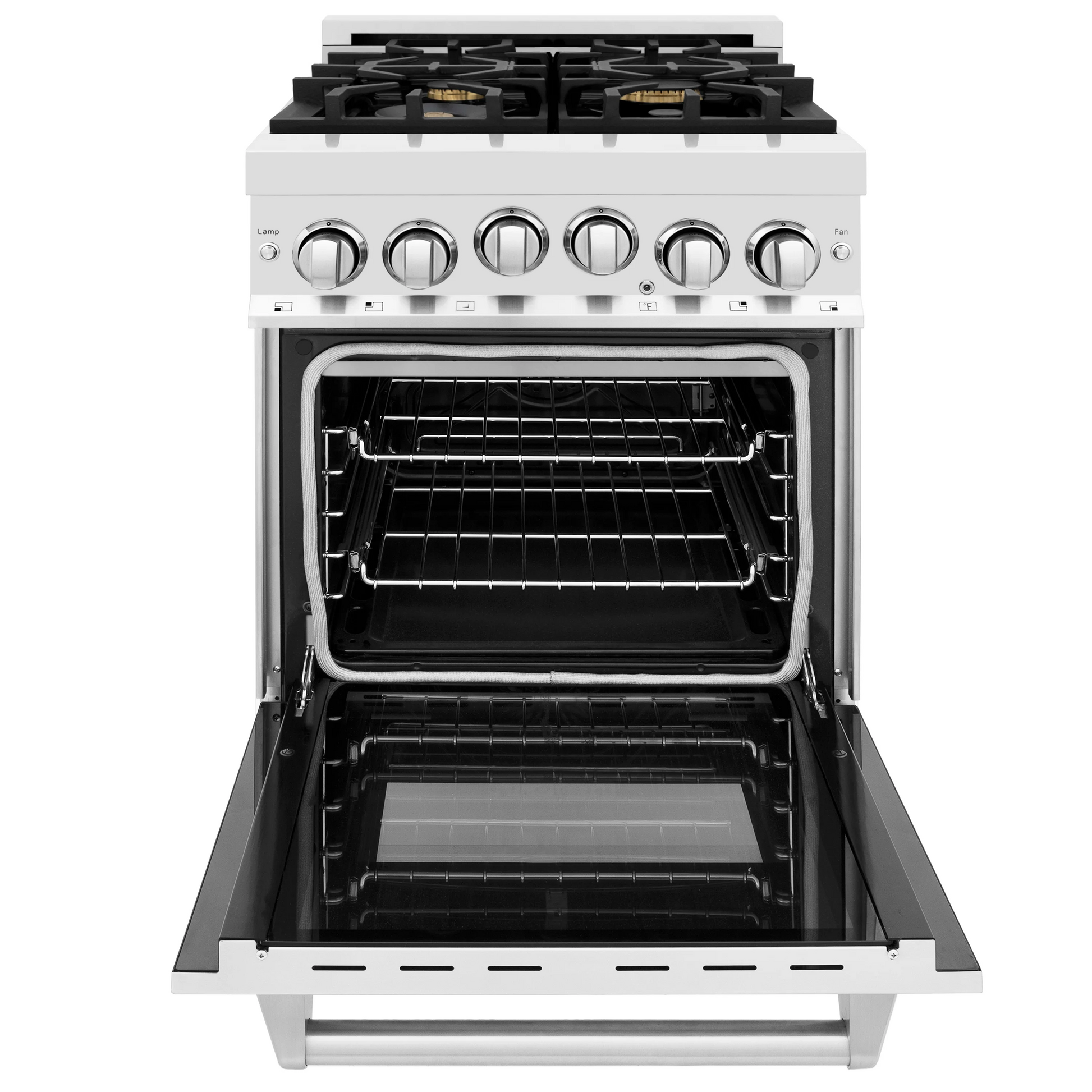 ZLINE 24" 2.8 cu. ft. Range With Gas Stove and Gas Oven in Stainless Steel With Brass Burners