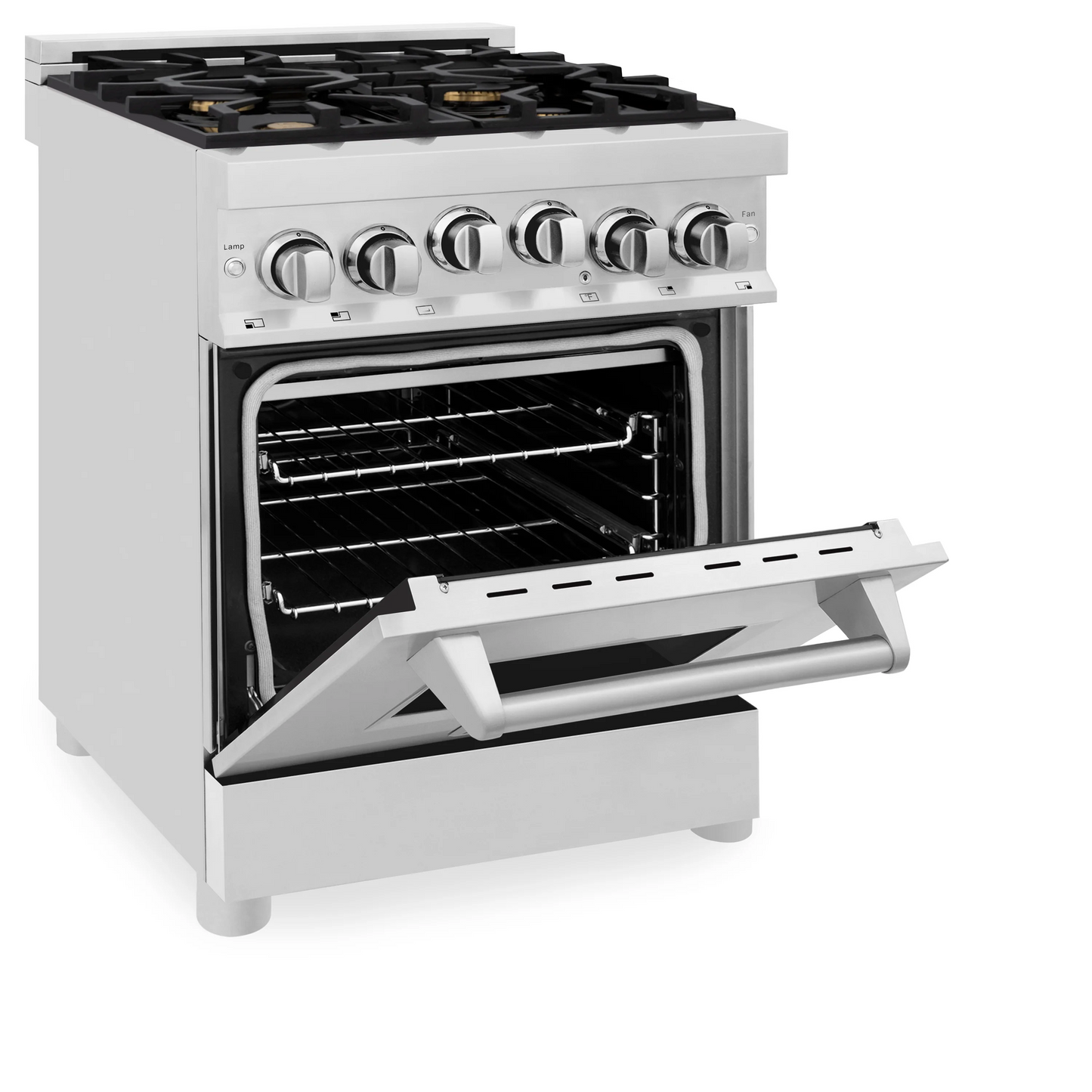 ZLINE 24" 2.8 cu. ft. Range With Gas Stove and Gas Oven in Stainless Steel With Brass Burners