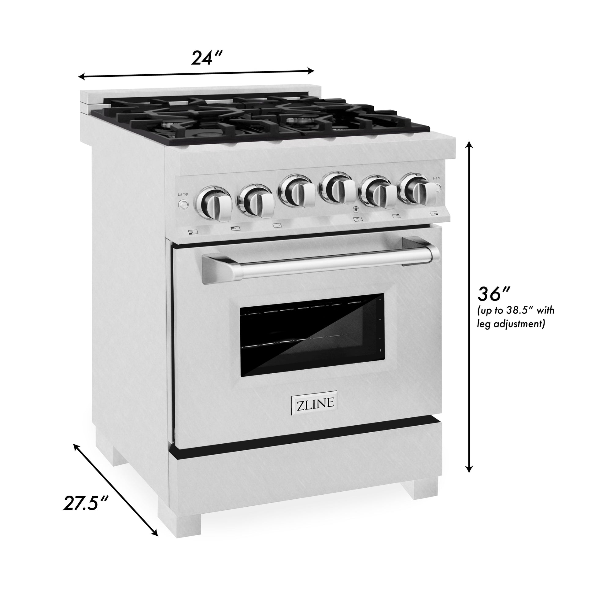 ZLINE 24" 2.8 cu. ft. Range with Gas Stove and Gas Oven in DuraSnow Stainless Steel