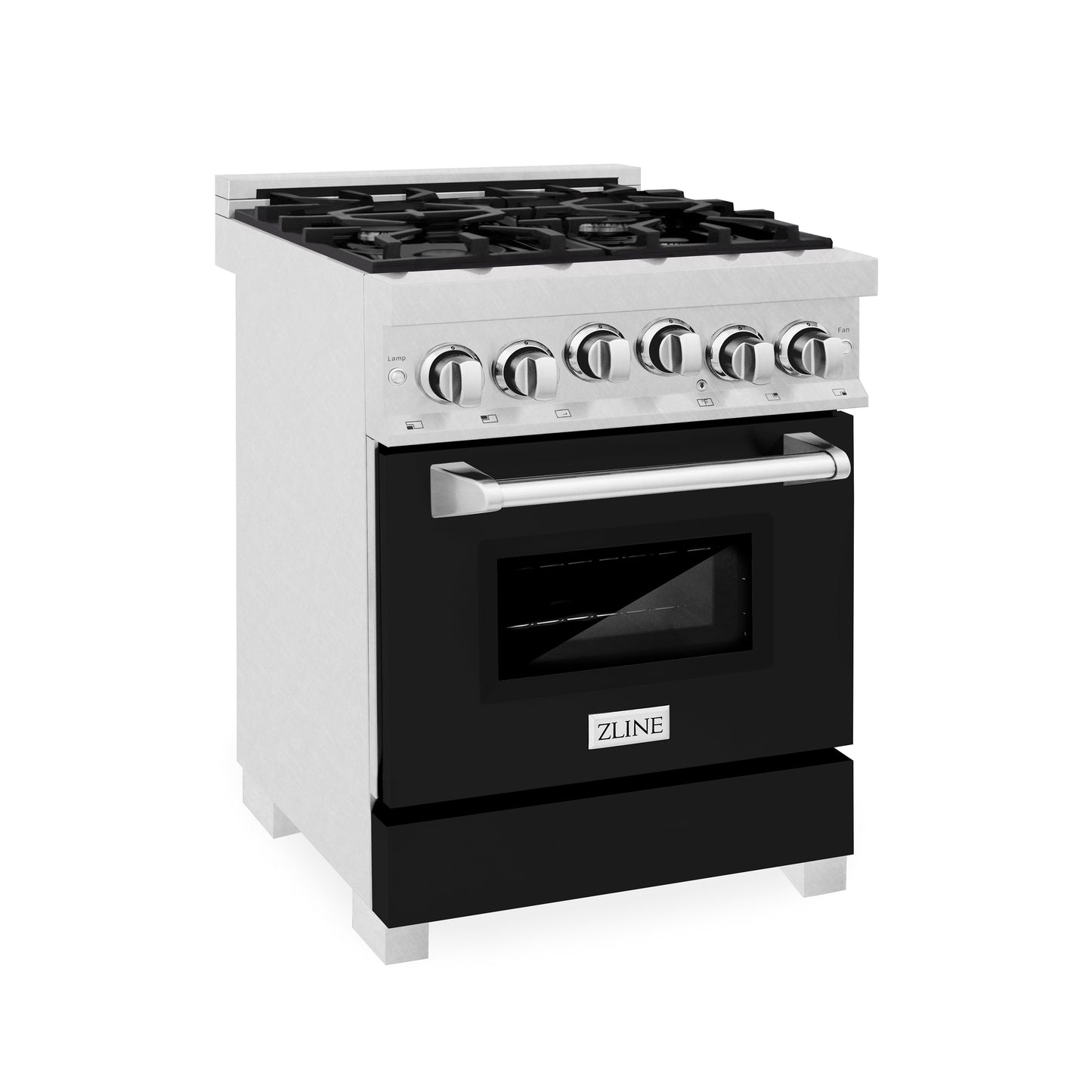 ZLINE 24" 2.8 cu. ft. Range with Gas Stove and Gas Oven in DuraSnow Stainless Steel and Black Matte Door