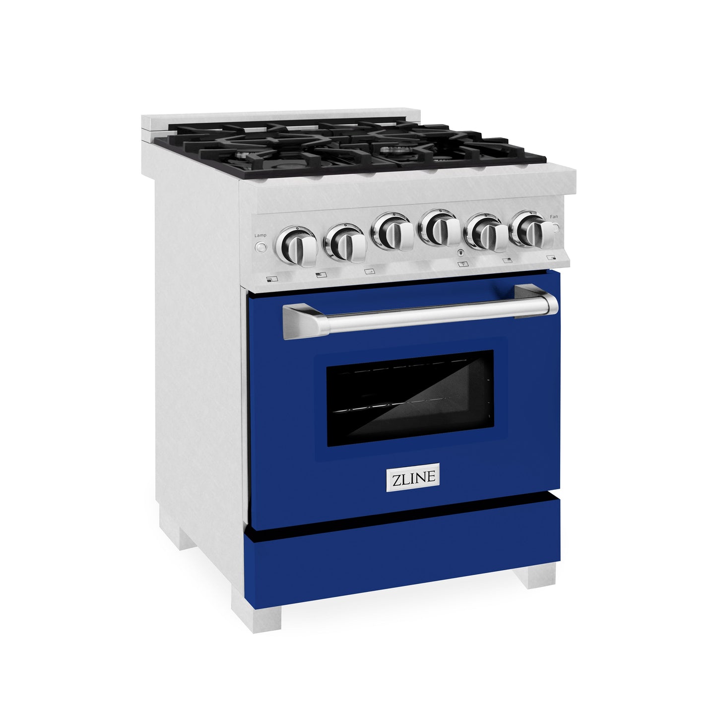 ZLINE 24" 2.8 cu. ft. Range with Gas Stove and Gas Oven in DuraSnow Stainless Steel and Blue Gloss Door