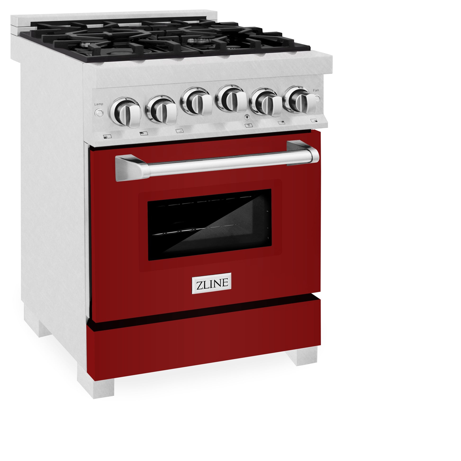 ZLINE 24" 2.8 cu. ft. Range with Gas Stove and Gas Oven in DuraSnow Stainless Steel and Red Gloss Door