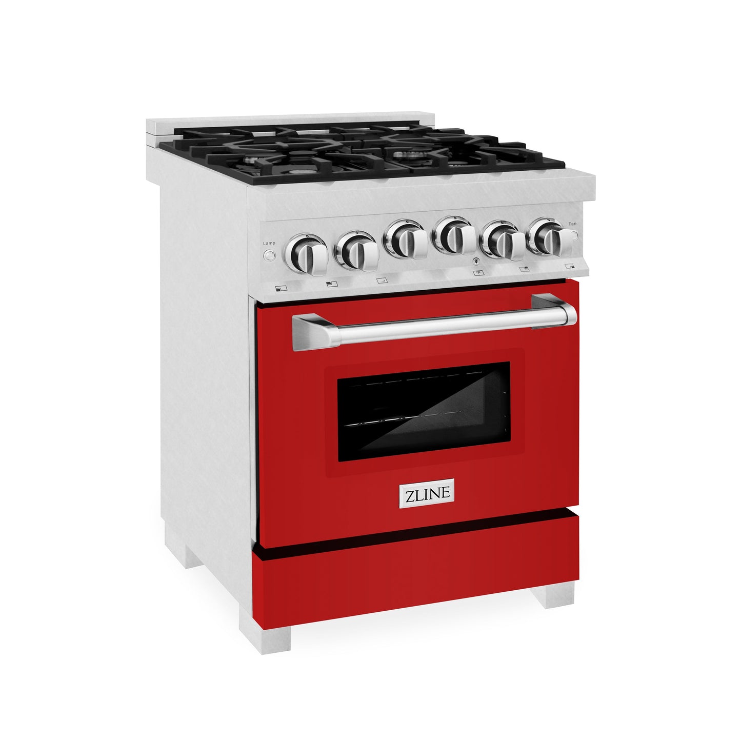 ZLINE 24" 2.8 cu. ft. Range with Gas Stove and Gas Oven in DuraSnow Stainless Steel and Red Matte Door