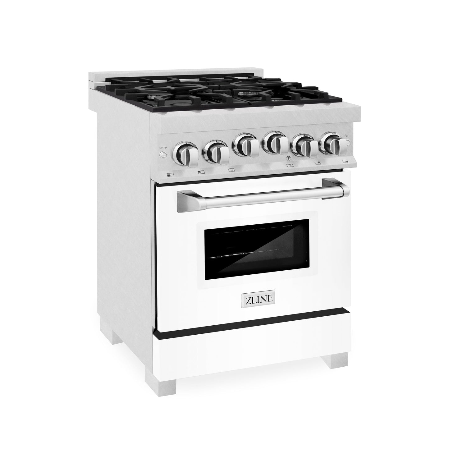 ZLINE 24" 2.8 cu. ft. Range with Gas Stove and Gas Oven in DuraSnow Stainless Steel and White Matte Door