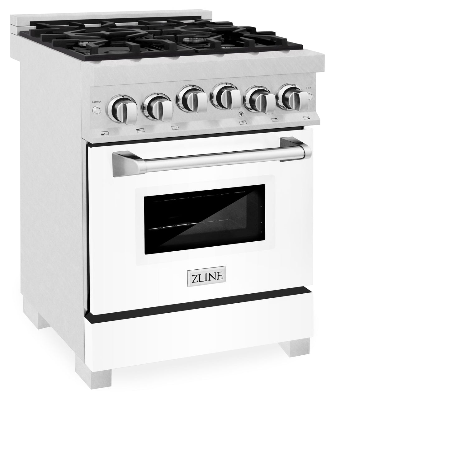 ZLINE 24" 2.8 cu. ft. Range with Gas Stove and Gas Oven in DuraSnow Stainless Steel and White Matte Door