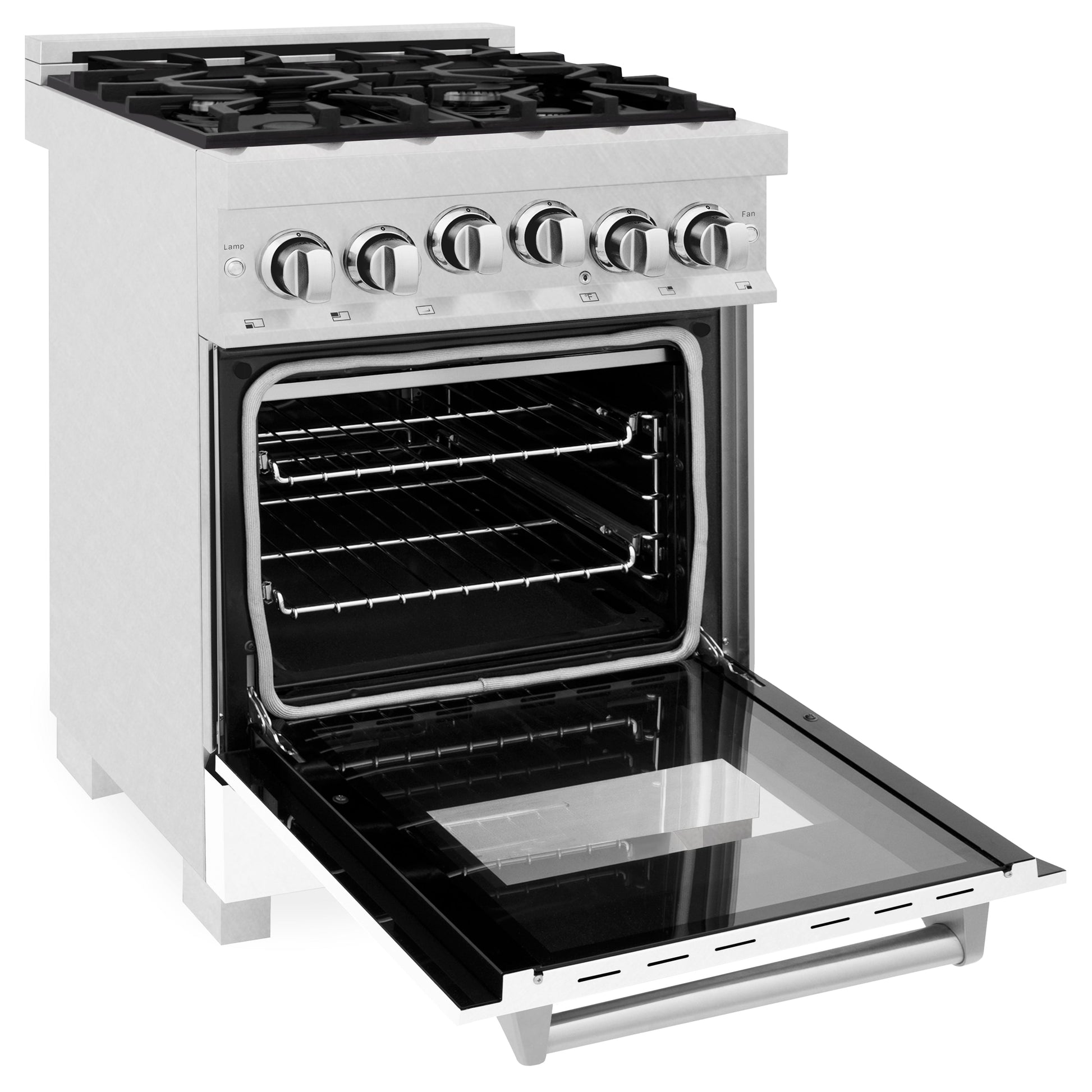 ZLINE 24" 2.8 cu. ft. Range with Gas Stove and Gas Oven in DuraSnow Stainless Steel and White Matte Door