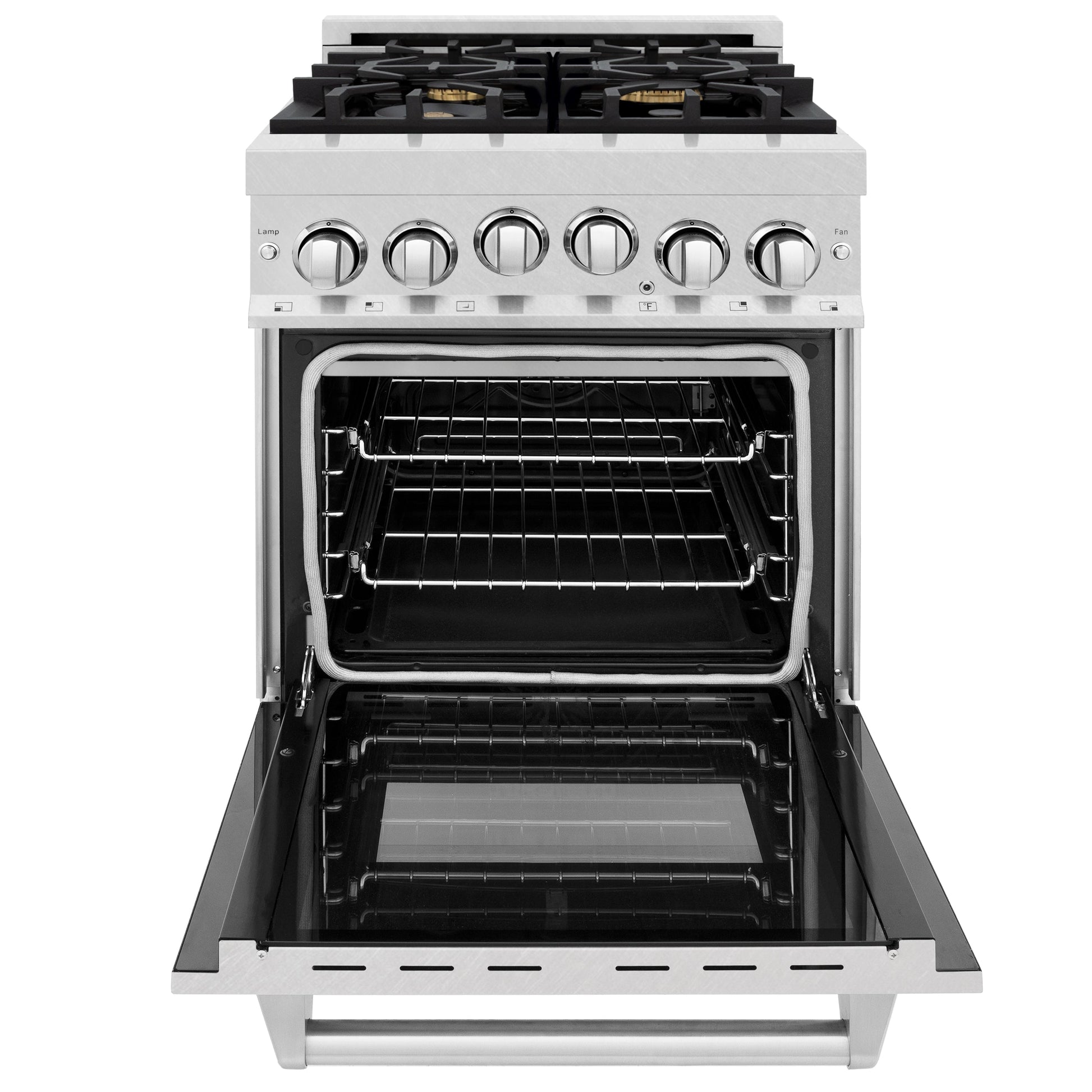 ZLINE 24" 2.8 cu. ft. Range with Gas Stove and Gas Oven in DuraSnow Stainless Steel with Brass Burners