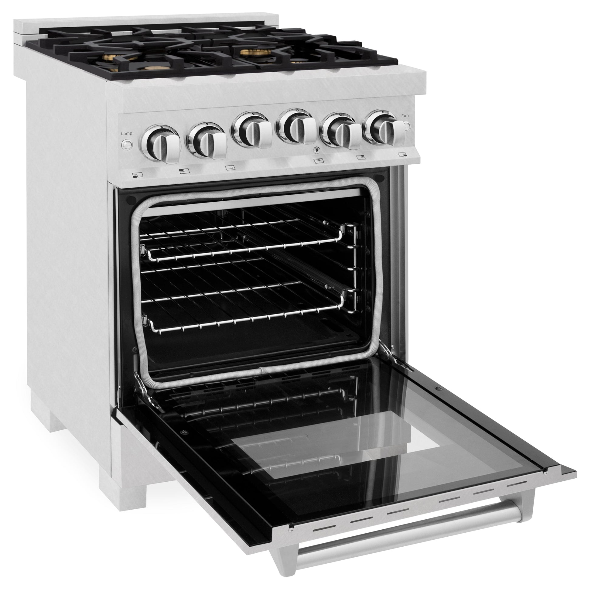 ZLINE 24" 2.8 cu. ft. Range with Gas Stove and Gas Oven in DuraSnow Stainless Steel with Brass Burners