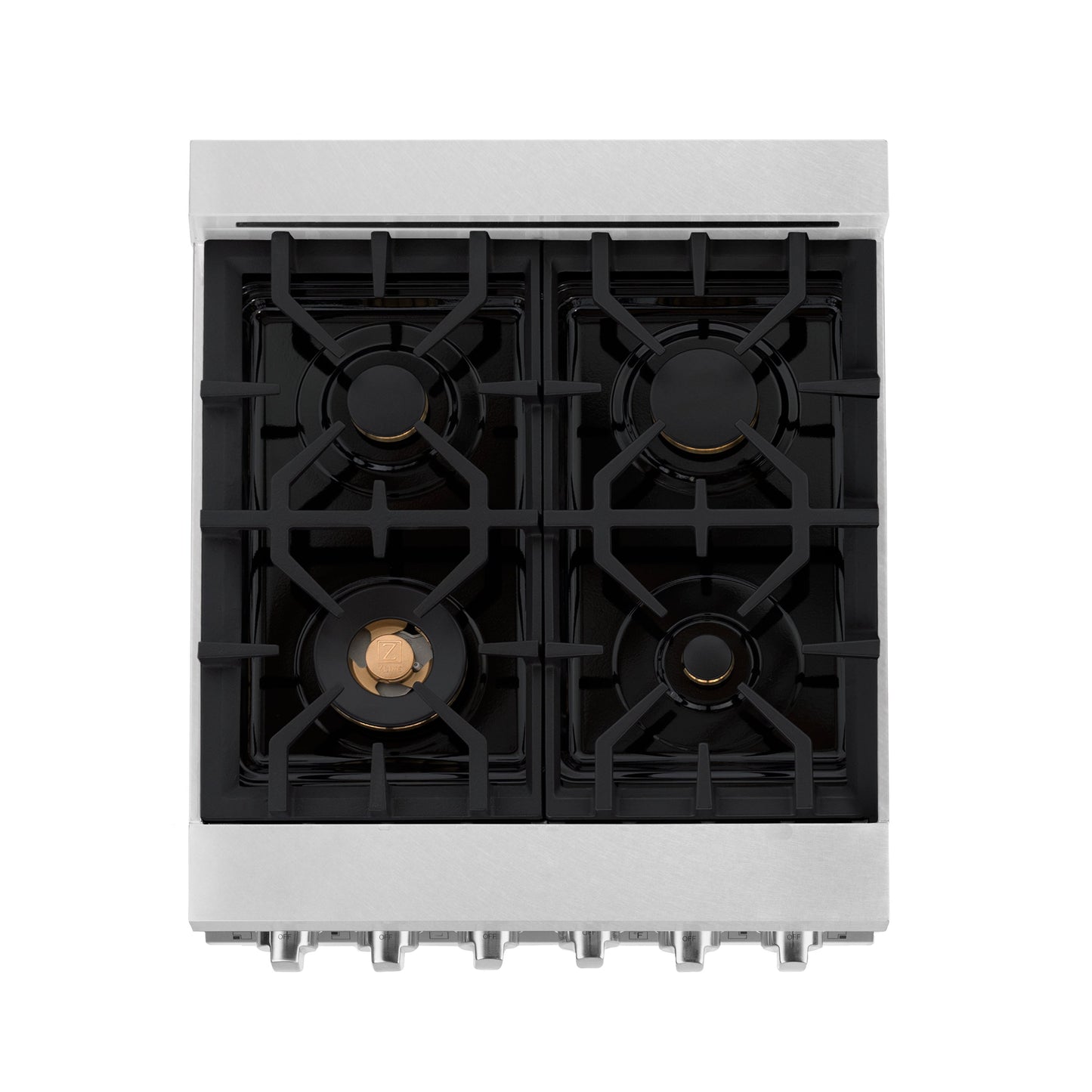 ZLINE 24" 2.8 cu. ft. Range with Gas Stove and Gas Oven in DuraSnow Stainless Steel with Brass Burners