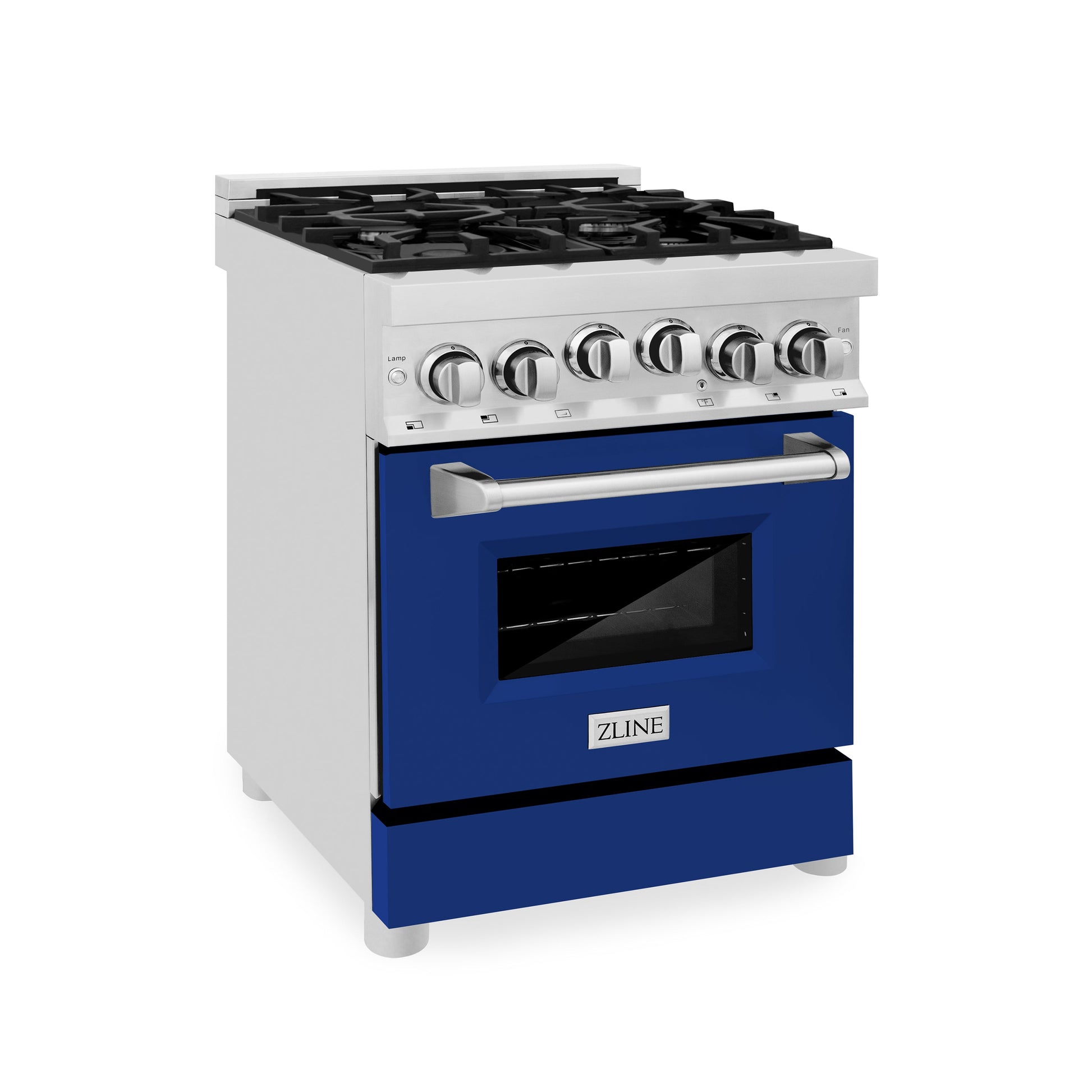 ZLINE 24" 2.8 cu. ft. Range with Gas Stove and Gas Oven in Stainless Steel and Blue Gloss Door