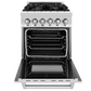 ZLINE 24" Stainless Steel 4 Burner Dual Fuel Range With DuraSnow Stainless Steel Door and 2.8 cu. ft. Electric Oven