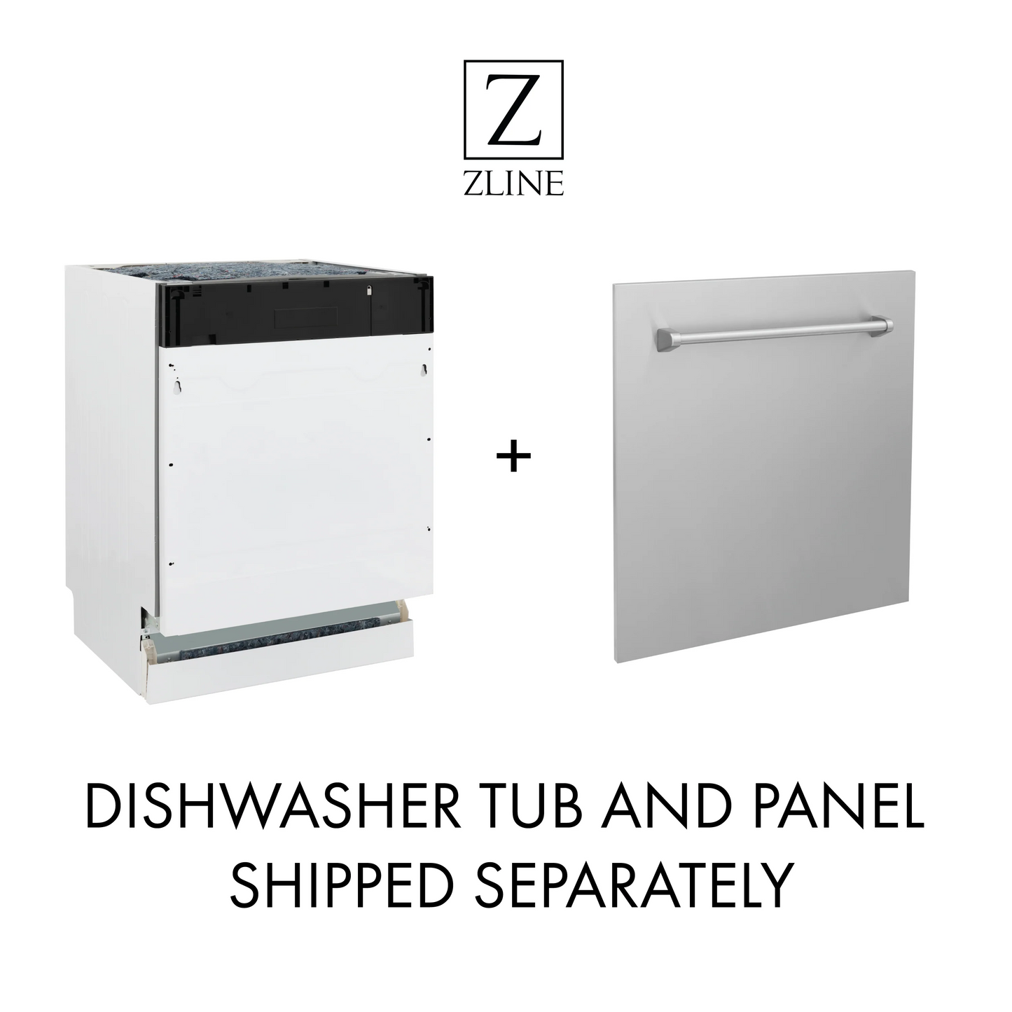 ZLINE 24" Tallac Custom Panel Ready Top Control Dishwasher With Stainless Steel Tub and 3rd Rack