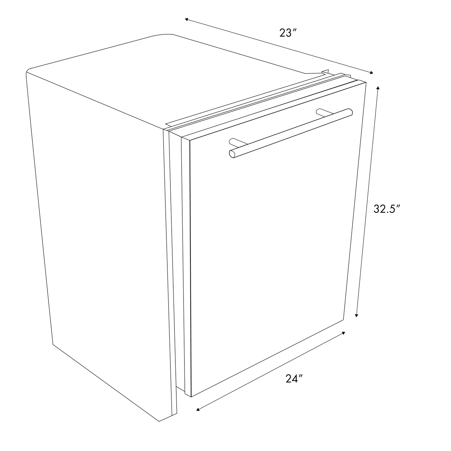 ZLINE 24" Unfinished Wood Top Control Dishwasher With Stainless Steel Tub and Modern Style Handle