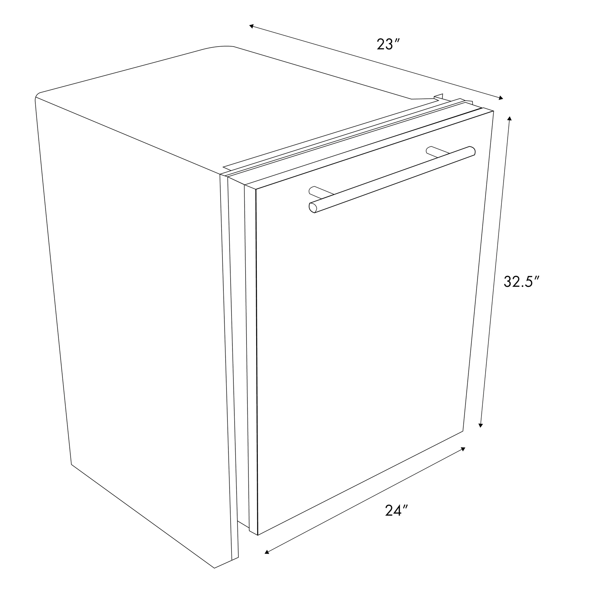 ZLINE 24" Unfinished Wood Top Control Dishwasher With Stainless Steel Tub and Modern Style Handle