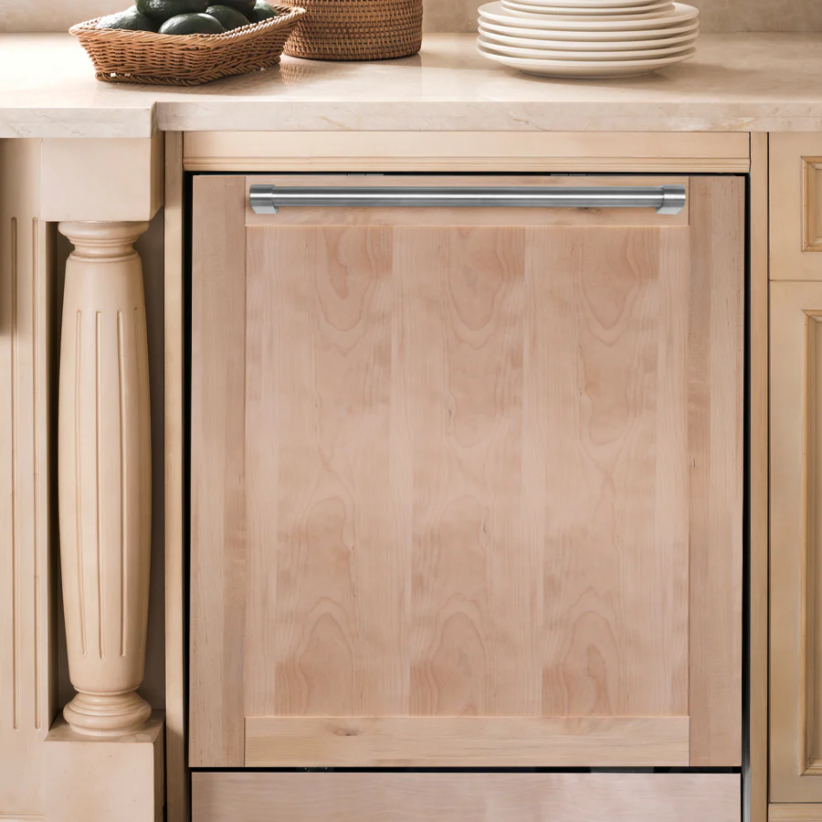 ZLINE 24" Unfinished Wood Top Control Dishwasher With Stainless Steel Tub and Traditional Style Handle