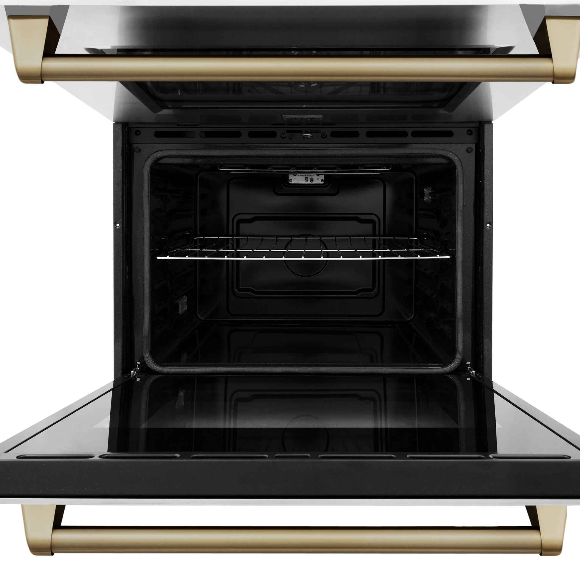 ZLINE 30" Autograph Edition Double Wall Oven with Self Clean and True Convection in Stainless Steel and Champagne Bronze