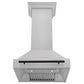 ZLINE 30" Autograph Edition DuraSnow Stainless Steel Range Hood With DuraSnow Stainless Steel Shell and Matte Black Handle