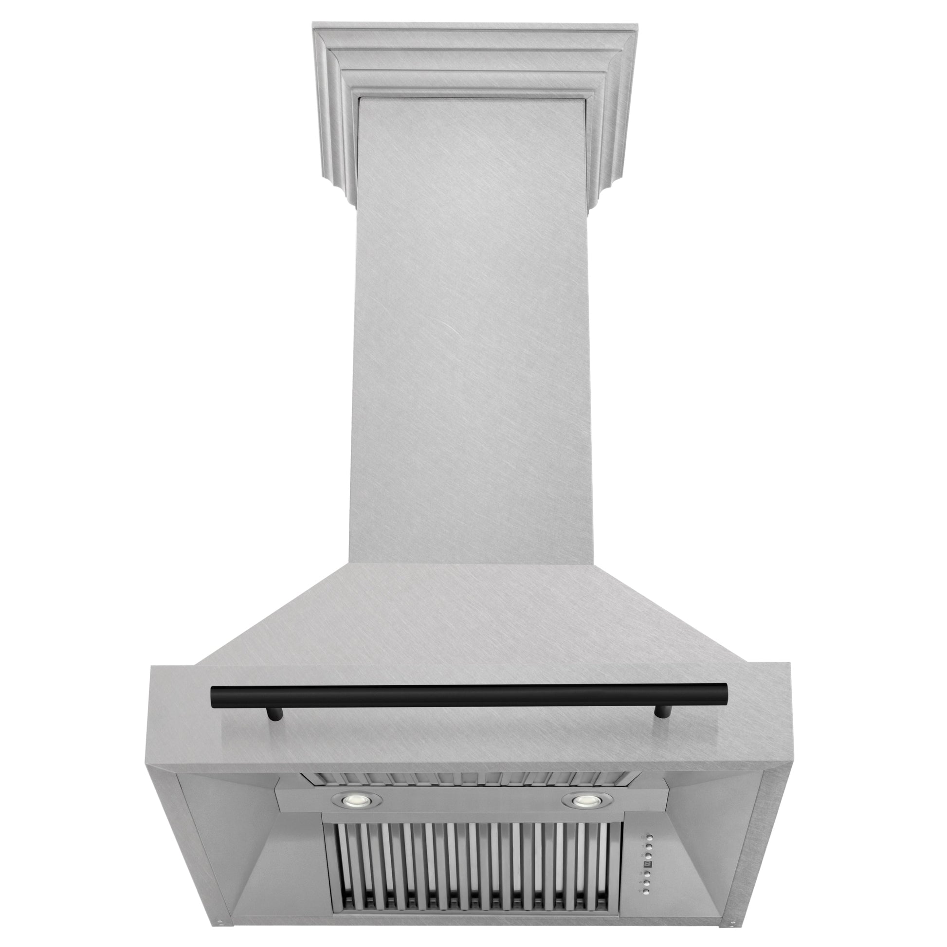 ZLINE 30" Autograph Edition DuraSnow Stainless Steel Range Hood With DuraSnow Stainless Steel Shell and Matte Black Handle