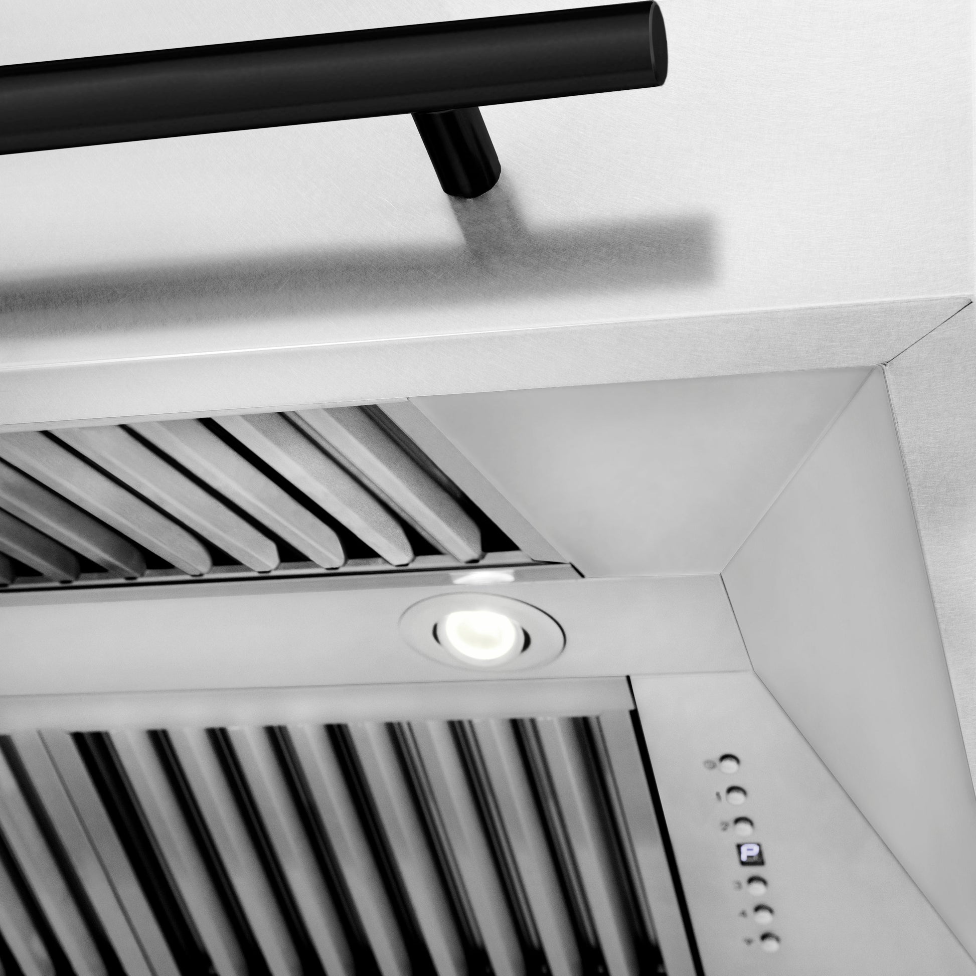 ZLINE 30" Autograph Edition DuraSnow Stainless Steel Range Hood With DuraSnow Stainless Steel Shell and Matte Black Handle