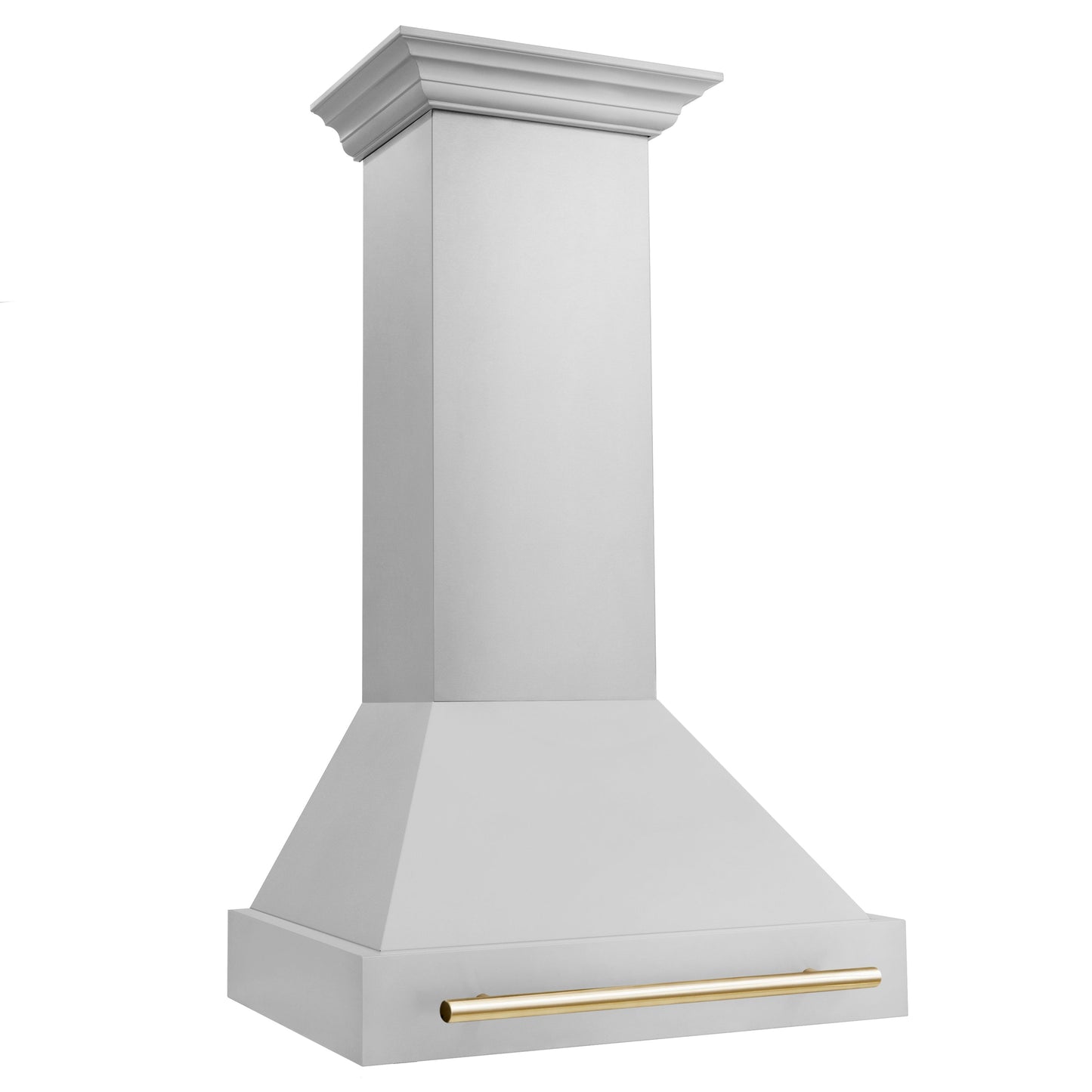 ZLINE 30" Autograph Edition Stainless Steel Range Hood With Stainless Steel Shell and Gold Handle