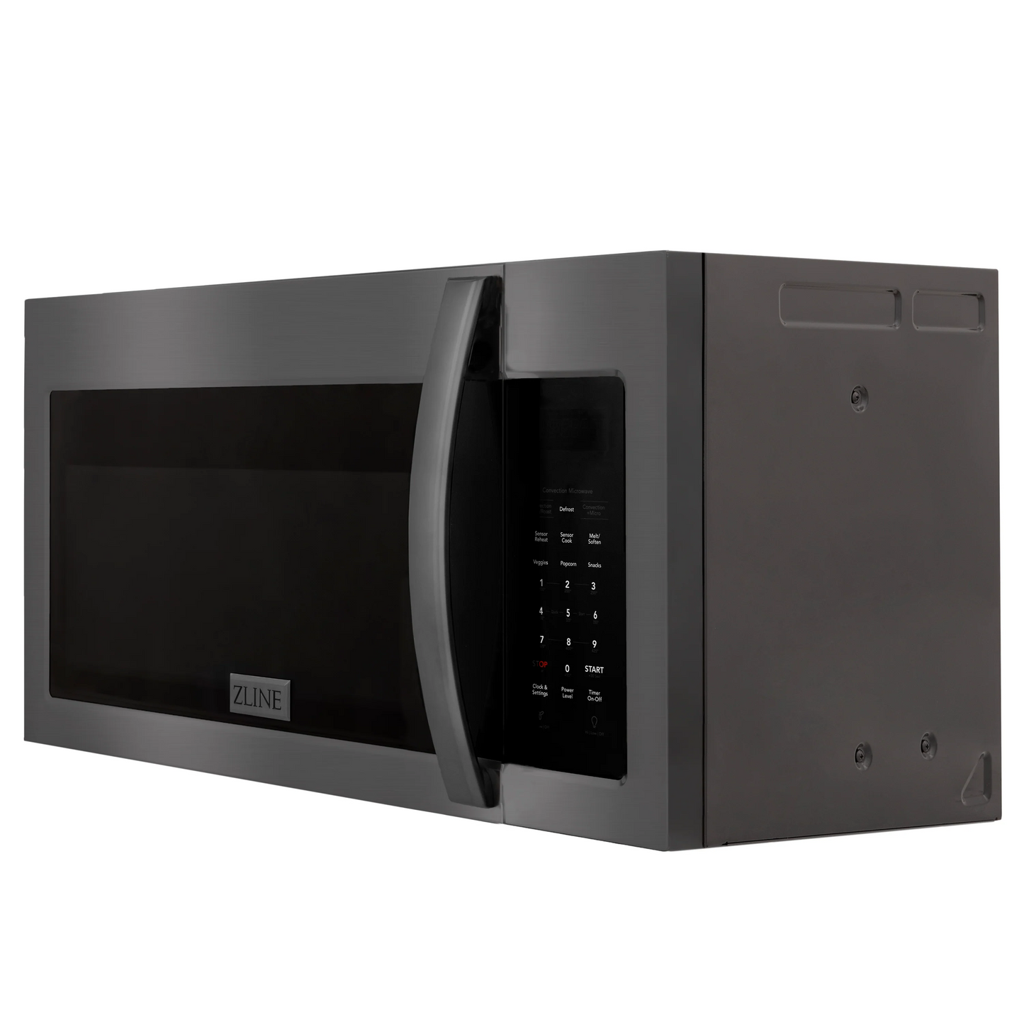 ZLINE 30" Black Stainless Steel 1.5 cu. ft. Over the Range Convection Microwave Oven With Modern Handle and Sensor Cooking