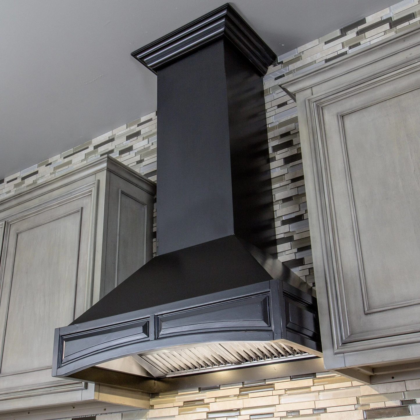 ZLINE 30" Black Wooden Wall Mount Range Hood With Remote Motor