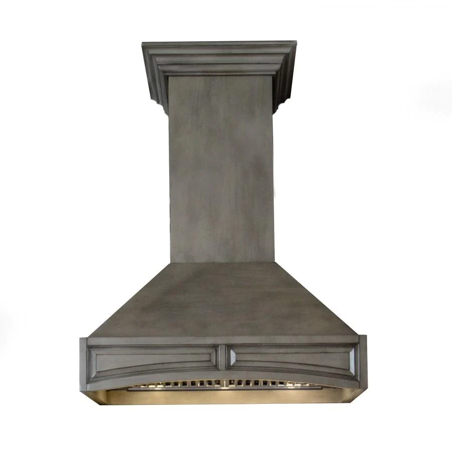 ZLINE 30" Distressed Gray Wooden Wall Mount Range Hood With Motor