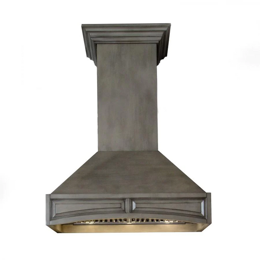 ZLINE 30" Distressed Gray Wooden Wall Mount Range Hood With Motor