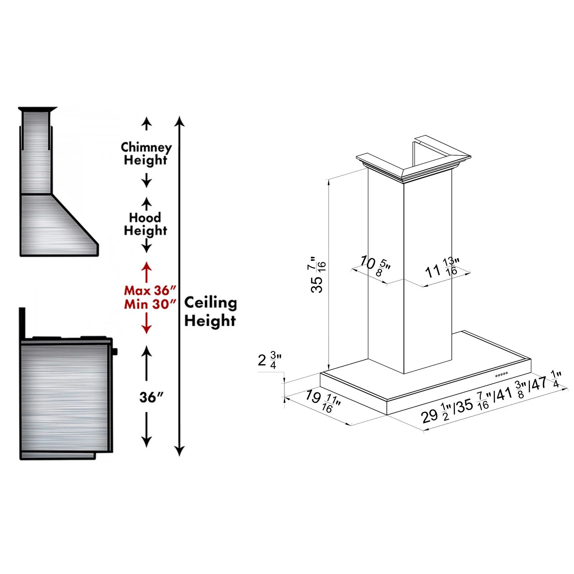 ZLINE 30" DuraSnow Stainless Steel Wall Mount Range Hood